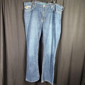 Cinch Grant Men Jeans 42x32 Relaxed Bootcut Medium Wash Blue Denim Western Rodeo